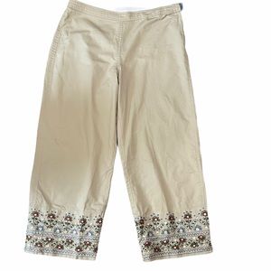 Tommy Hilfiger Khaki Embroidered Capris